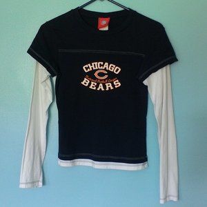 Chicago Bears layered look pullover shirt size M